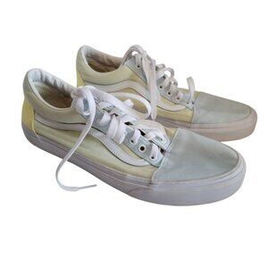 Women's Men's Vans Canvas Sneakers Shoes Green Yellow Pastel 10.5 Men 12 Womens